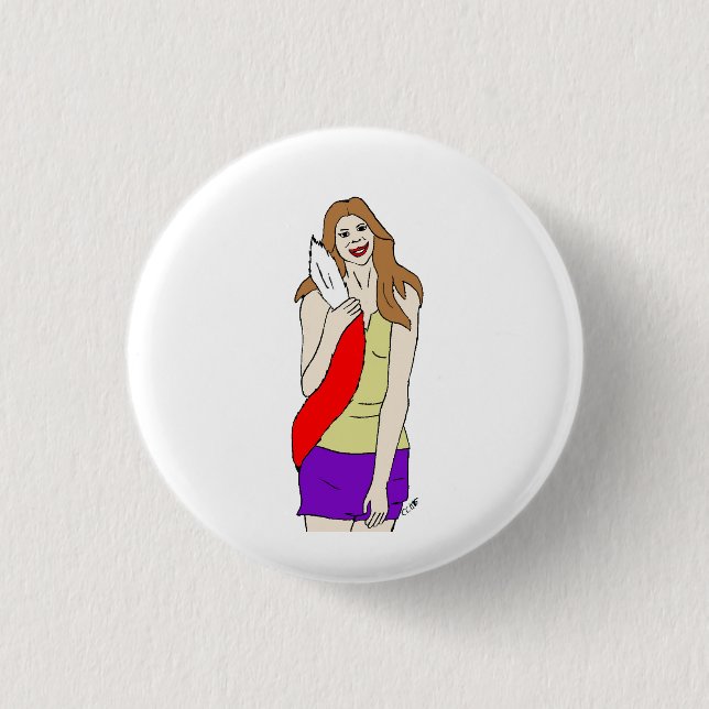 foxy girl 1 inch round button (Front)