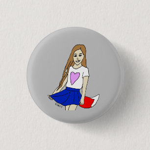 foxy girl  1 inch round button