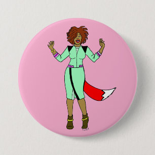Foxy Girl 3 Inch Round Button