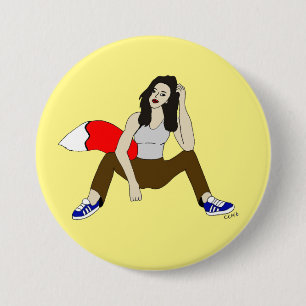 foxy girl 3 inch round button
