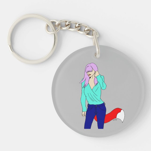 foxy girl   keychain (Front)
