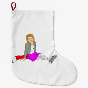 foxy girl large christmas stocking