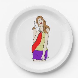 foxy girl paper plate