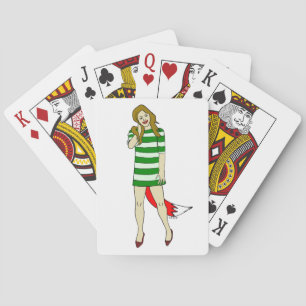 foxy girl playing cards