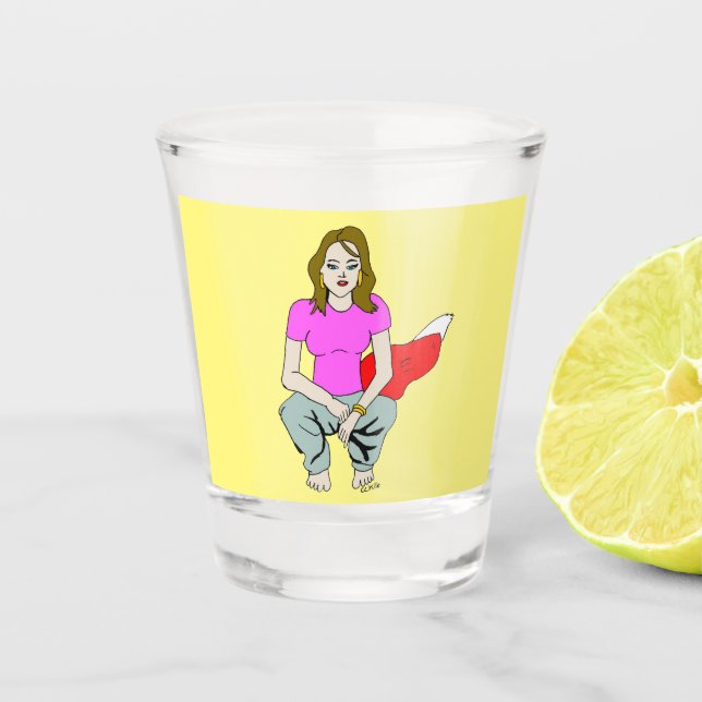 foxy girl  shot glass (Front)