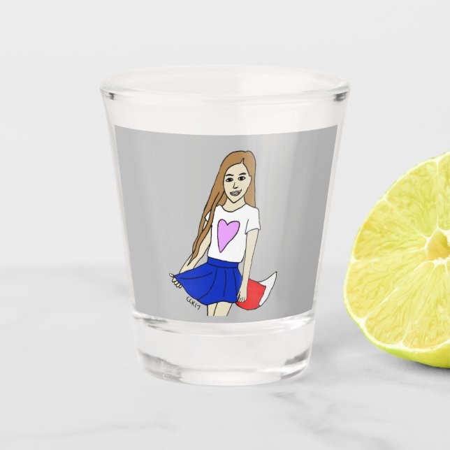foxy girl shot glass (Front)