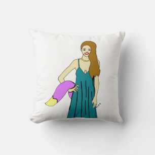 foxy girl throw pillow