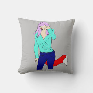 foxy girl   throw pillow