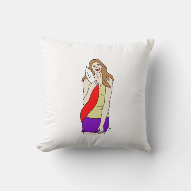 foxy girl throw pillow (Front)