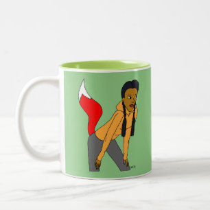 foxy girl Two-Tone coffee mug