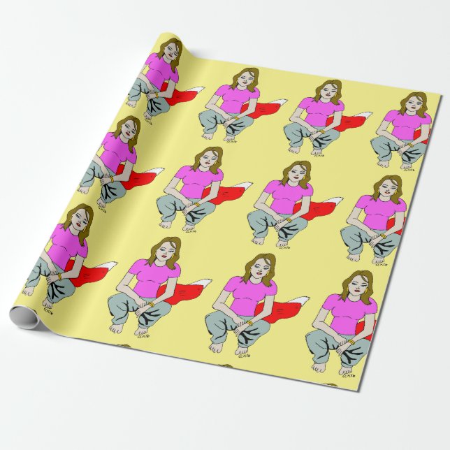 foxy girl  wrapping paper (Unrolled)