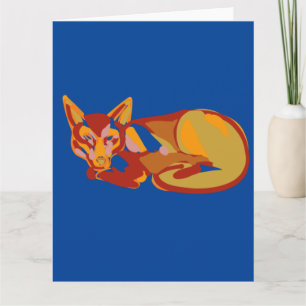 Foxy graphic design holiday postcard