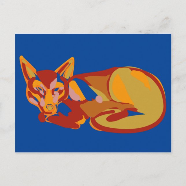 Foxy graphic design holiday postcard (Front)