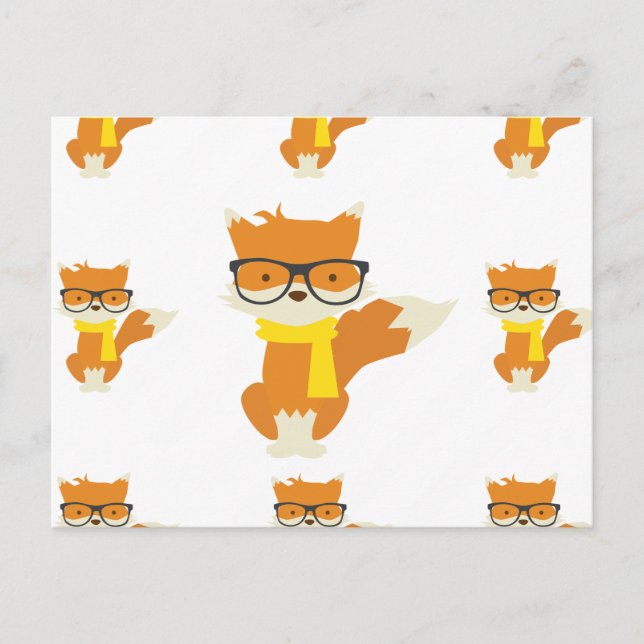 Foxy Hipster Postcard (Front)