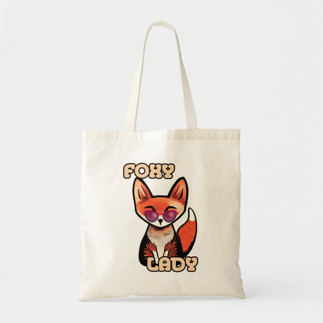 Foxy Lady | Cute Fox Tote Bag (Front)