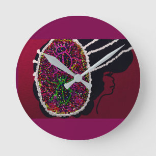 Foxy Ladybug Bride Round Clock