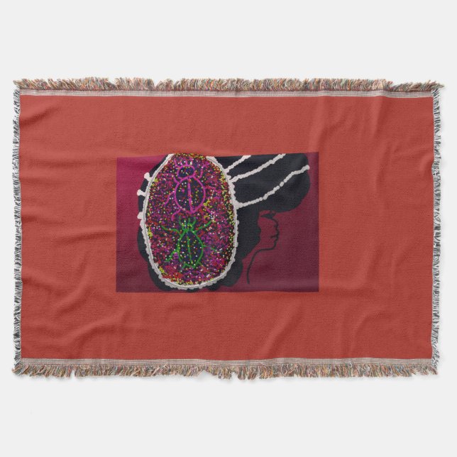 Foxy Ladybug Bride Throw Blanket (Front)