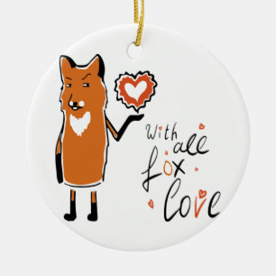 Foxy Love Ceramic Ornament