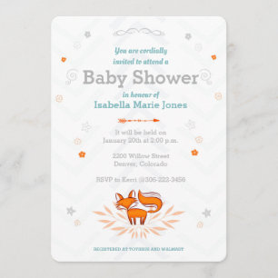 Foxy Loxy Baby Shower Invitation