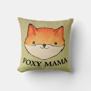 FOXY MAMA FOX THROW PILLOWS, MOM WIFE GIRLFRIEND PILLOW