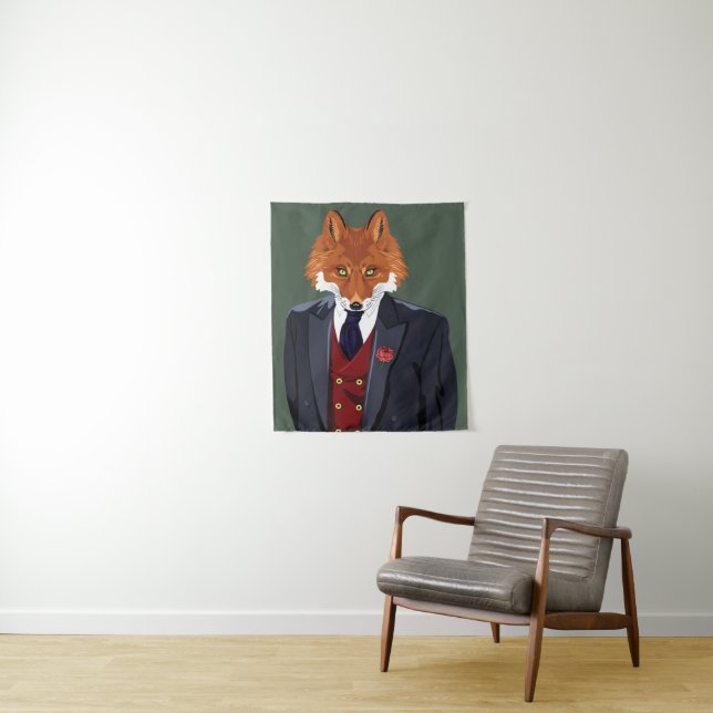 Foxy Portrait Tapestry (In Situ)