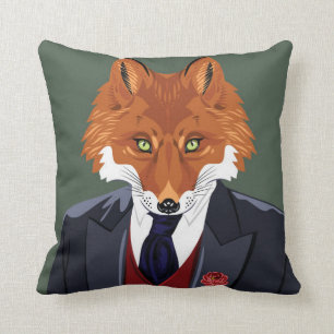 Foxy Portrait Throw Pillow