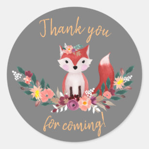 Foxy Round Birthday Sticker