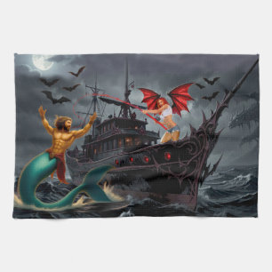 Foxy Roxy Vampire Rebel-High Seas Kitchen Towel