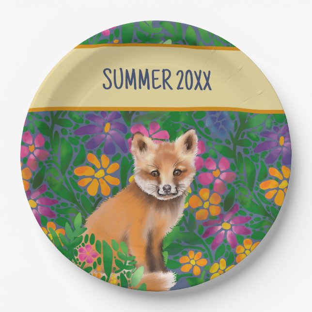 Foxy Summer Paper Plate (Front)