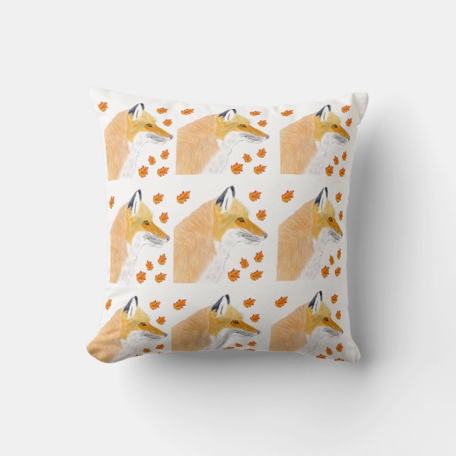 Foxy  throw pillow (Front)
