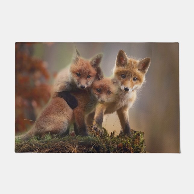 Foxy Triplets Doormat (Front)