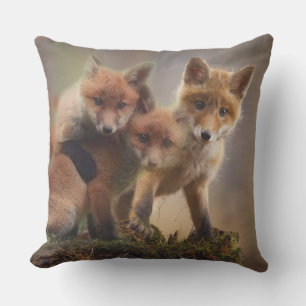 Foxy Triplets Outdoor Pillow