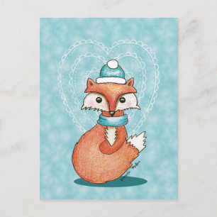 Foxy Valentine Postcard