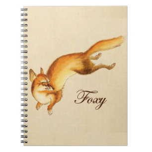 "Foxy" - Vintage Japanese sketch of a fox Notebook