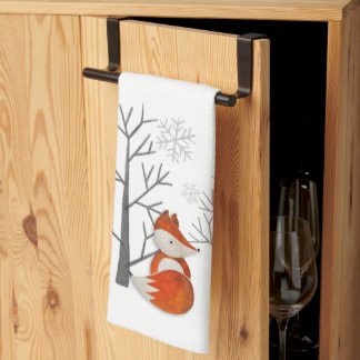 Foxy Winter Forest Kitchen Towel