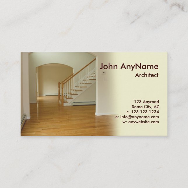 foyer in new construction home business card (Front)