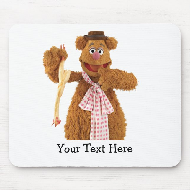 Fozzie Bear holding a rubber chicken Mouse Pad (Front)