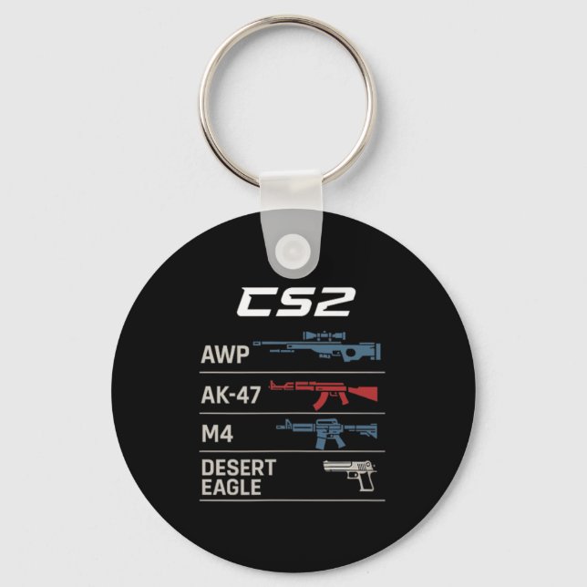 Fps Gamer Funny Cs First Person Competitive Gaming Keychain (Front)