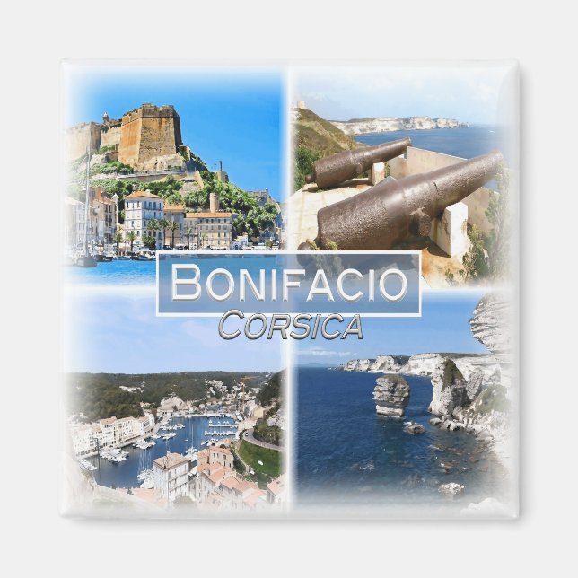 FR0119 Europe, France, Corsica, Bonifacio, Fridge Magnet (Front)