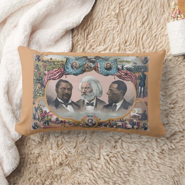 Fr3d3rick Bailey Douglass with Black Abolitionist  Lumbar Pillow (Blanket)