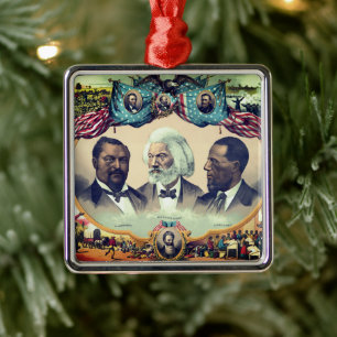 Fr3d3rick Bailey Douglass with Black Abolitionist Metal Ornament