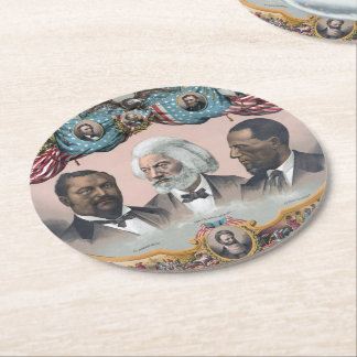 Fr3d3rick Bailey Douglass with Black Abolitionist Round Paper Coaster