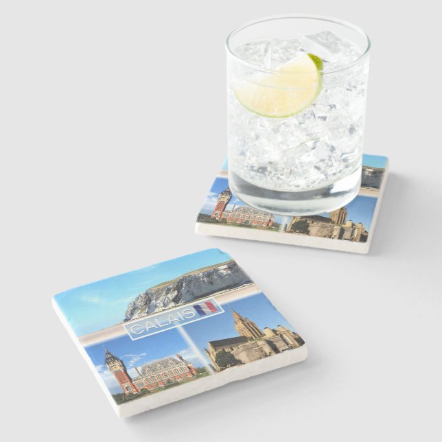 FR Calais - Cap Blanc Nez - Hotel de Ville - Stone Coaster (Side)