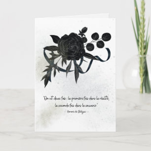 FR Carte de condoléances élégante - Rose noire
