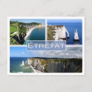 FR France - Normandy - Etretat - The cliffs - Postcard