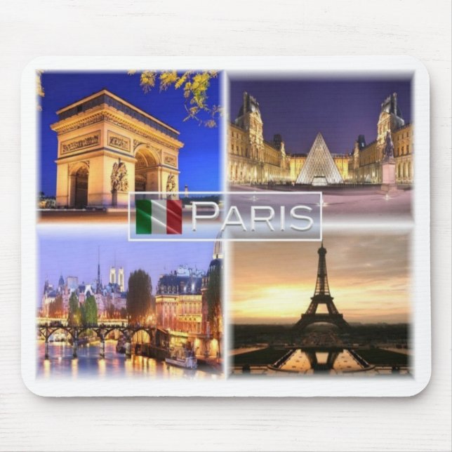 FR France - Paris By Night - Arc de Triomphe Mouse Pad (Front)