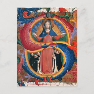 Fra Angelico:Madonna of Mercy with Kneeling Friars Postcard