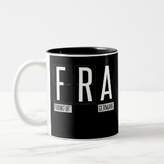 FRA - Frankfurt Airport - Germany Airport Code Two-Tone Coffee Mug