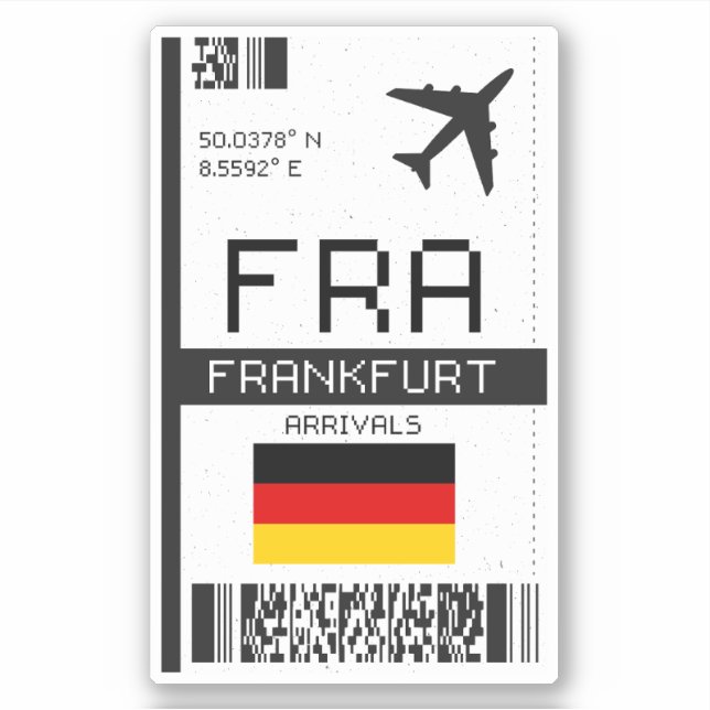 FRA Frankfurt Boarding Pass - Germany Travel (Front)