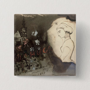 Fracta Juventus, 1864 2 Inch Square Button